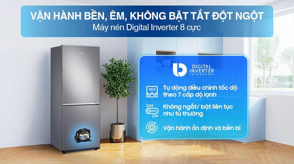 Động cơ Digital Inverter vận hành êm ái